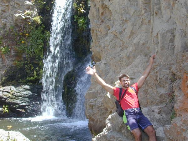 Marco waving at the upper falls[1]